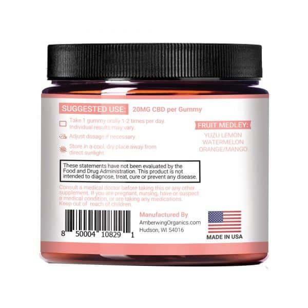 Full Spectrum Vegan CBD Gummies – Fruit Medley | Amberwing Organics