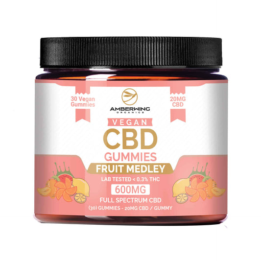 Full Spectrum Vegan CBD Gummies – Fruit Medley | Amberwing Organics