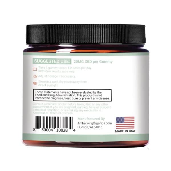 Full Spectrum Vegan CBD Gummies – Green Apple | Amberwing Organics