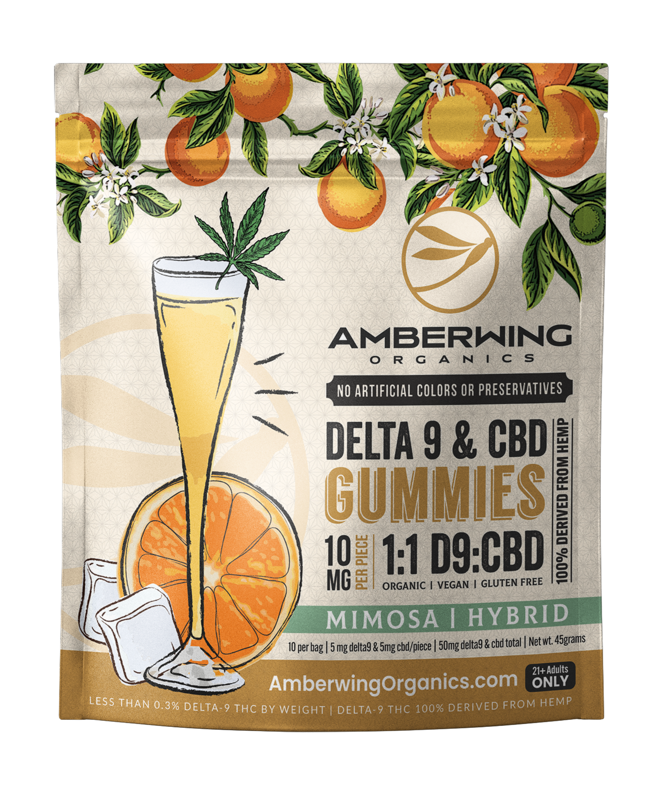 5mg Delta 9 | 5mg CBD | 1:1 | Mimosa Hybrid Strain | Sativa / Indica | 10 Pack